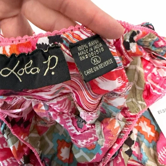 Vintage Y2K Lola P Boho Patchwork Handkerchief Hem Skirt XL- L - S Deadstock - Picture 7 of 7